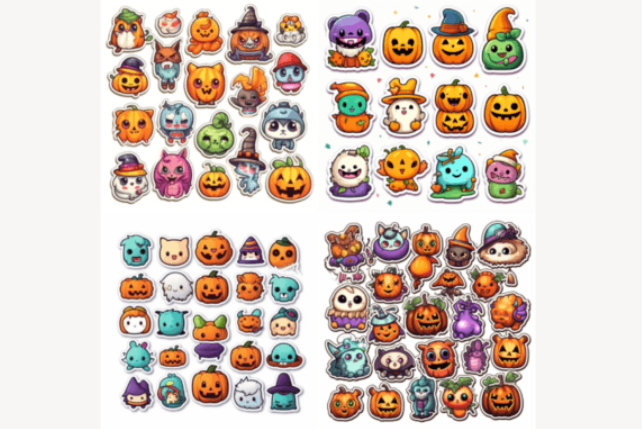 Ai Prompt Midjourney for Halloween Sticker, instant download
