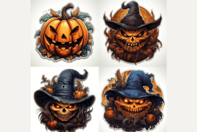 Ai Prompt Midjourney for Halloween Sticker, instant download