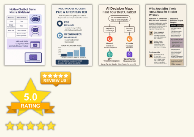 AI Fiction Writing Ebook + Workbook, instant download
