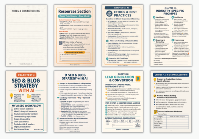AI Marketing Workbook, instant download