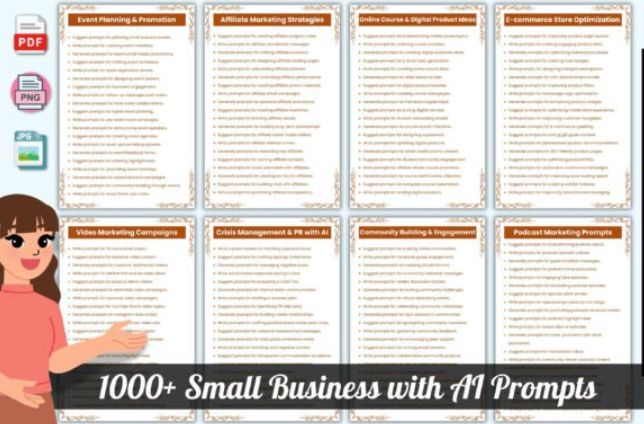 1000+ Small Business with AI Prompts, instant download