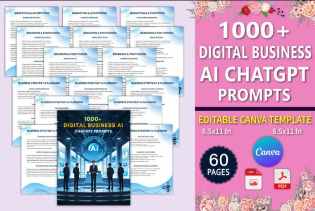 1000+ Digital Business AI ChatGPT Prompt, instant download