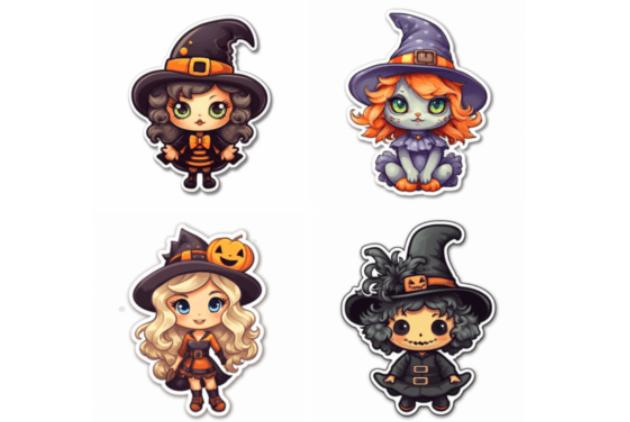 Ai Prompt Midjourney for Halloween Sticker, instant download