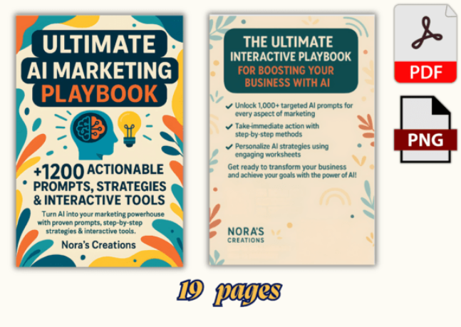 AI Marketing Workbook, instant download