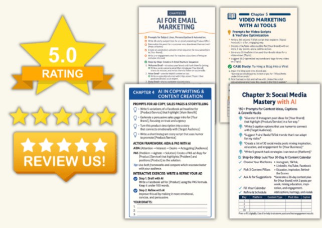 AI Marketing Workbook, instant download